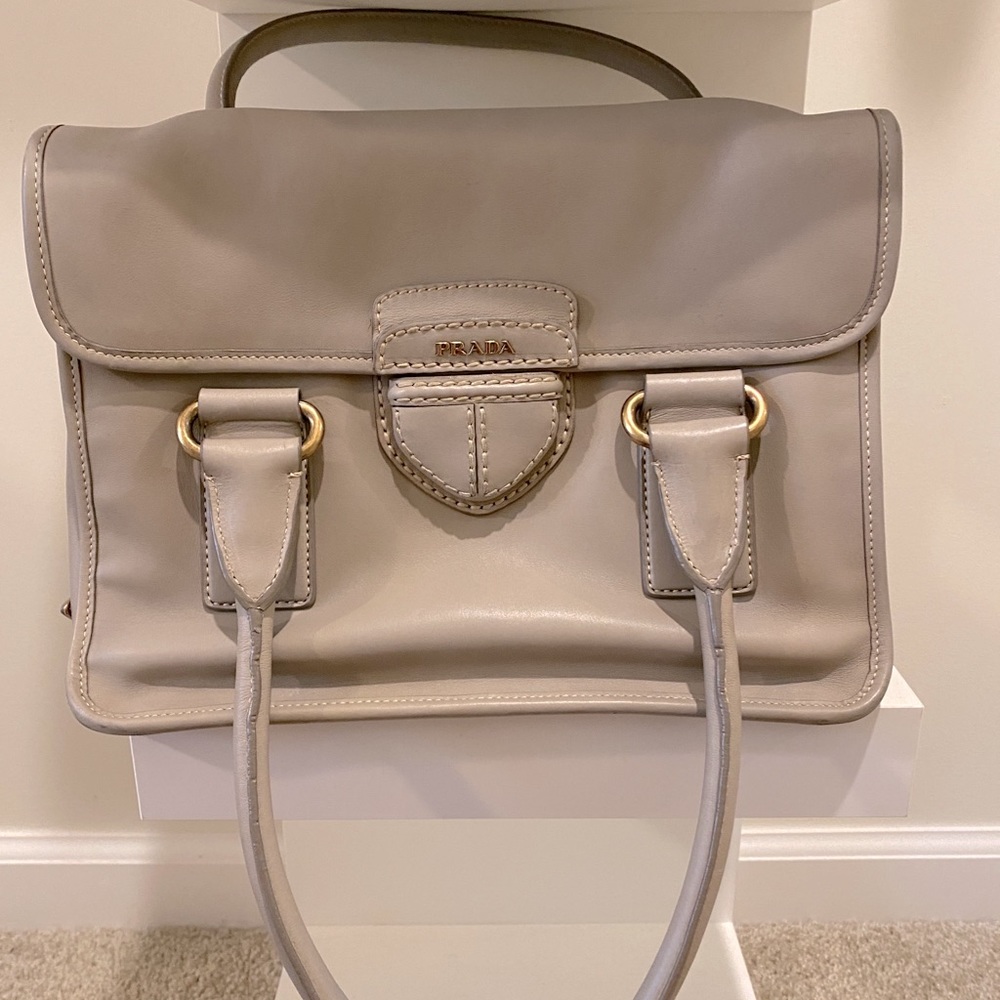 PRADA CITY CALF HANDLE BAG + DUSTBAG